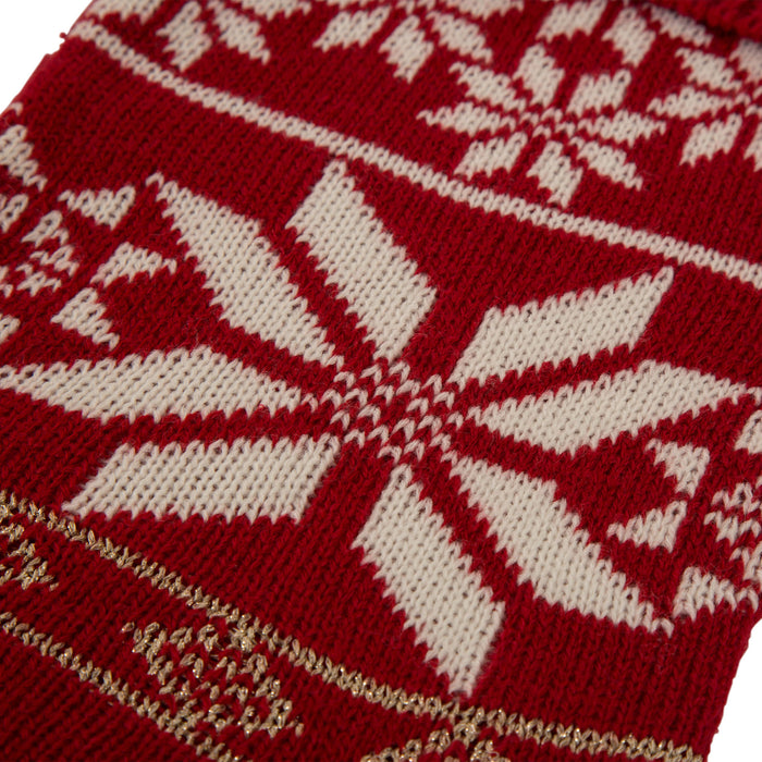 24"L Knitted Acrylic Christmas Stocking w/Snowflake
