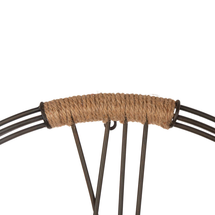 26.77"D Farmhouse Metal and Rope Wall Clock