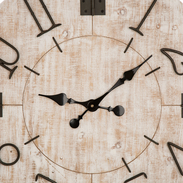 28"D Rustic Wooden Wall Clock Farmhouse Style Home Decor