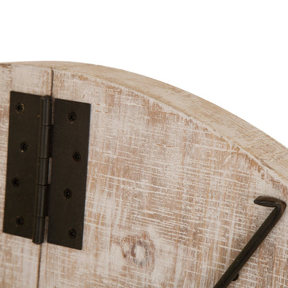 28"D Rustic Wooden Wall Clock Farmhouse Style Home Decor