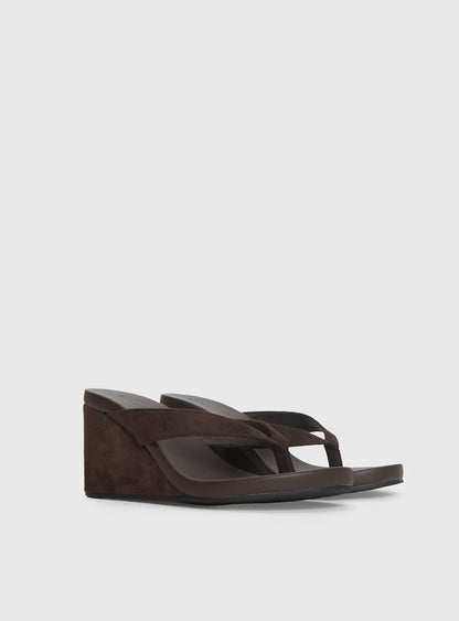 Billini Ravyn Heels Dark Cacao Faux Suede