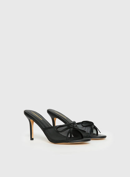 Monroe Heels Black Mesh