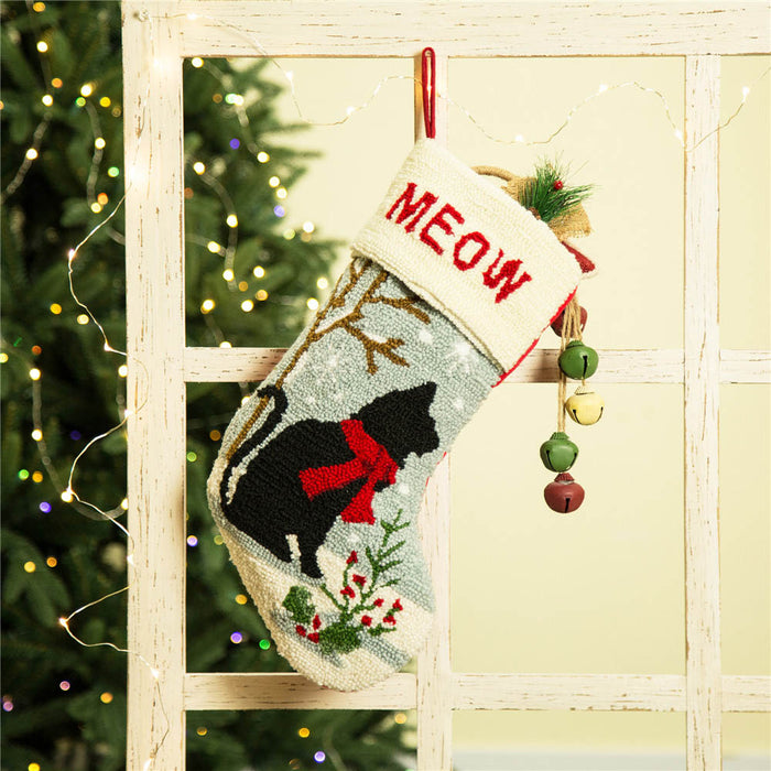 2PK Cat & Dog Design Hooked Stocking