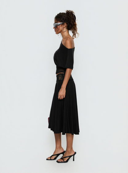 Marienna Lace Midi Skirt Black