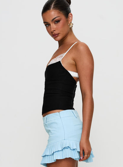 Renaissance Corset Lace Top Black / White