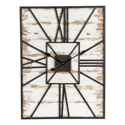 31.5"H Oversized Farmhouse Wooden/Metal Rectangular Wall Clock