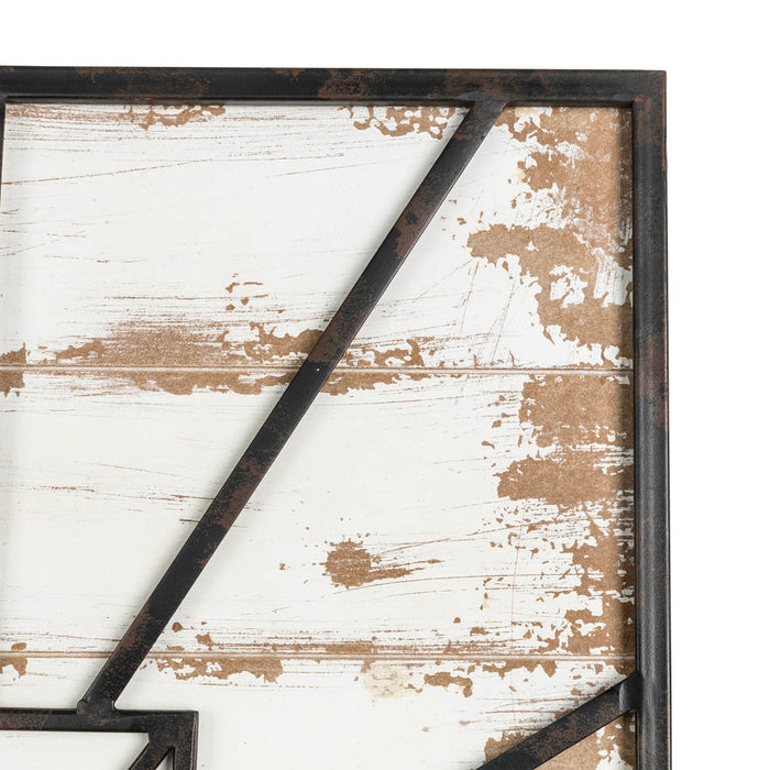 31.5"H Oversized Farmhouse Wooden/Metal Rectangular Wall Clock