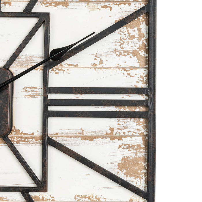 31.5"H Oversized Farmhouse Wooden/Metal Rectangular Wall Clock