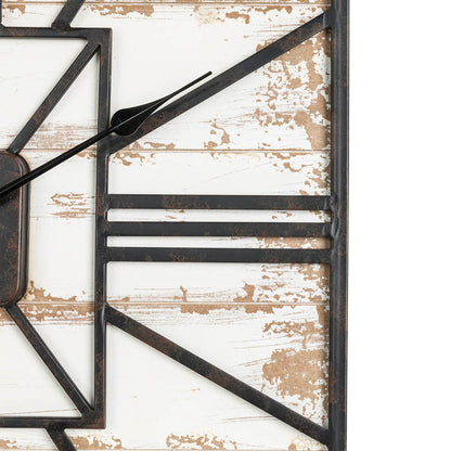 31.5"H Oversized Farmhouse Wooden/Metal Rectangular Wall Clock