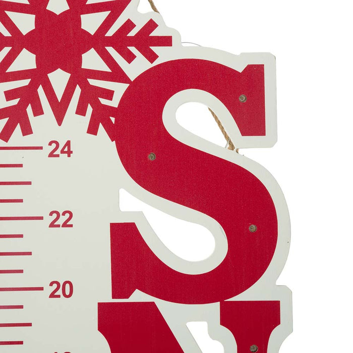 36"H Lighted Wooden Snow Gauge Yard Stake or Wall Décor (2 Functions)