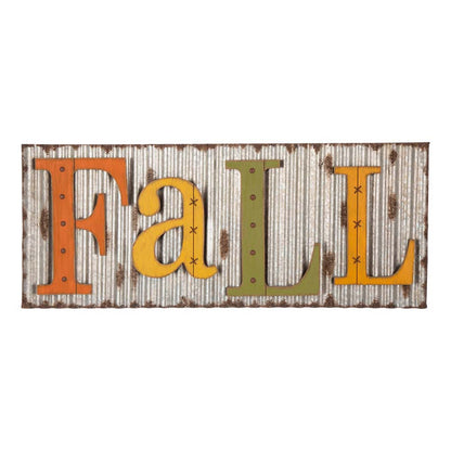 36"L Fall Metal Sign Hanging Decor