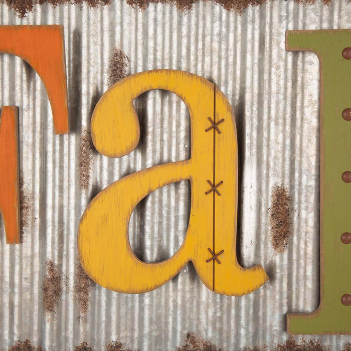36"L Fall Metal Sign Hanging Decor