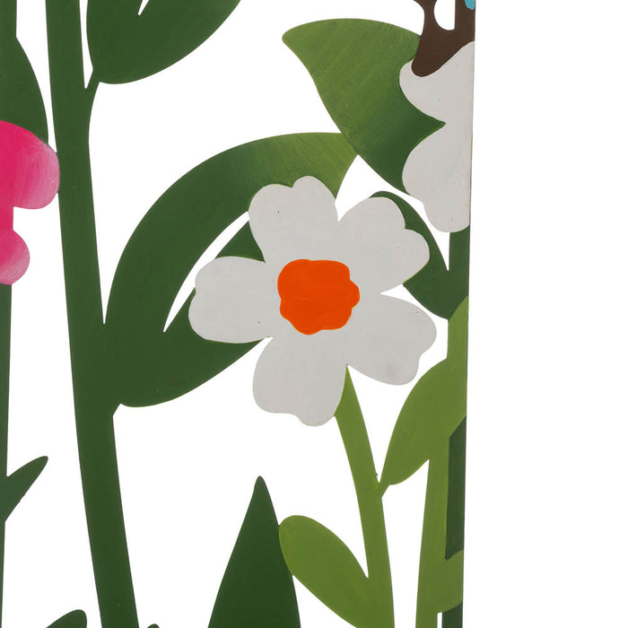 39.75"H 5 Pieces Metal Flowers Silhouette Yard Stake