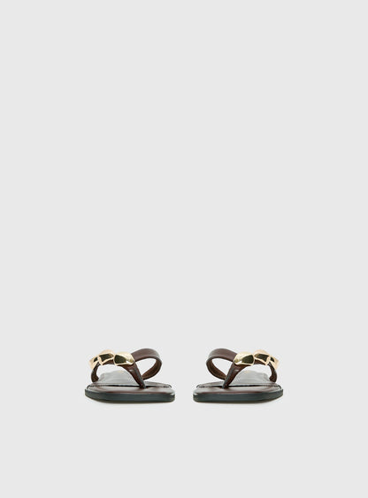 Therapy Guise Hardware Detail Sandals Brown / Gold