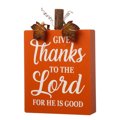 3PK Fall Wooden Pumpkin Table Decor Set