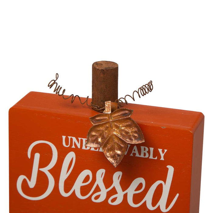 3PK Fall Wooden Pumpkin Table Decor Set