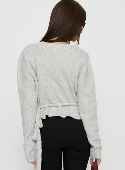 Tonee Wrap Knit Cardigan Grey