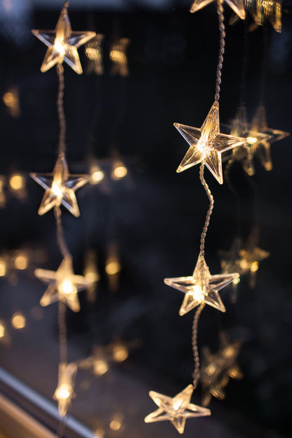 40 Warm White LED Star Curtain Light