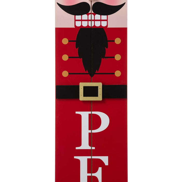 42"H Wooden Nutcracker "PEACE" Porch Sign Board