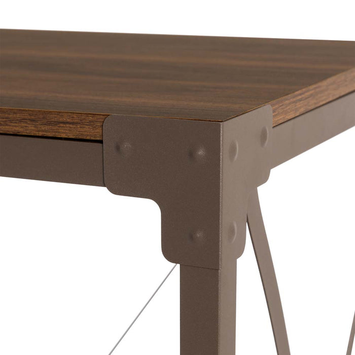 43.25"L Modern Industrial Brown Wood/Metal Console Table