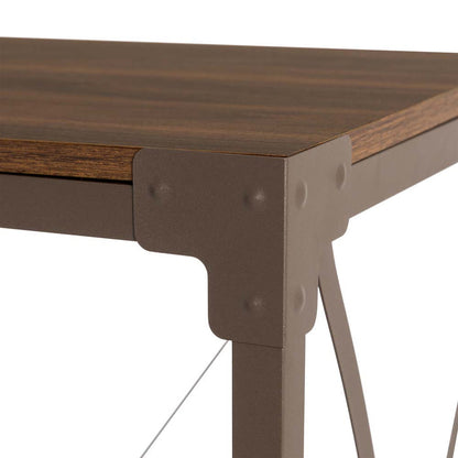 43.25"L Modern Industrial Brown Wood/Metal Console Table