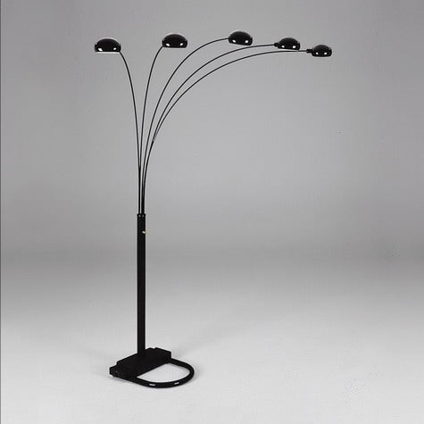 4888B PEACOCK SHADE BLACK FLOOR LAMP