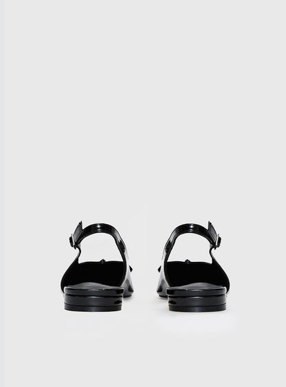 Therapy Lavin Pointed Toe Flats Black Patent