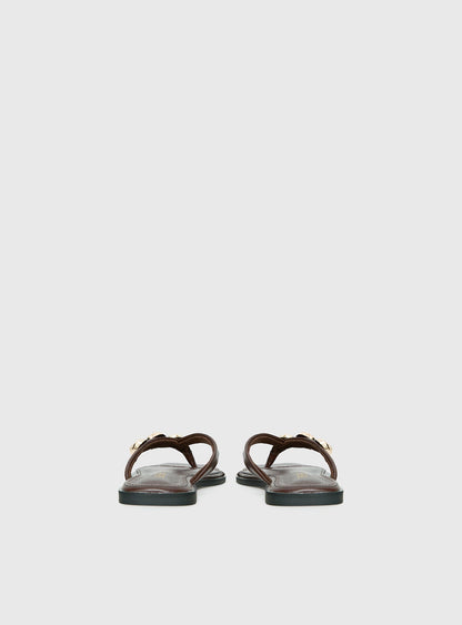 Therapy Guise Hardware Detail Sandals Brown / Gold