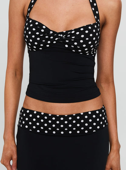 Norelle Halter Set Black Polka Dot