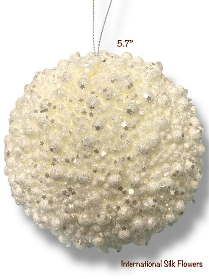5.7'' Hanging Ball Ornament ( 131916-WH )