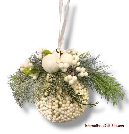 6'' Hanging Berry Ball Ornament ( 131721-WH )