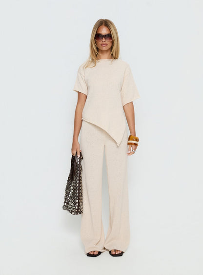 Amelise Knit Poncho Beige