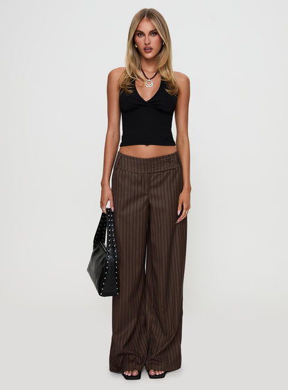 Cedars Low Rise Pant Brown Stripe