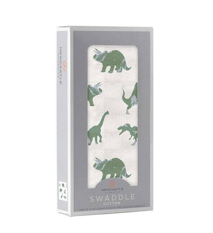BABY - Granite Green Dinosaurs Cotton Swaddle