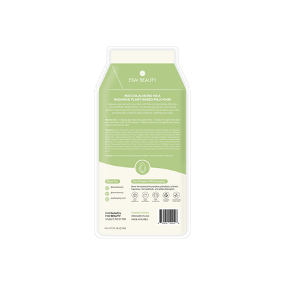 ESW BEAUTY - Matcha Almond Milk Radiance Plant-Based Milk Sheet Mask