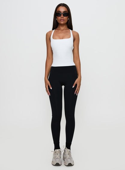 Layup Active Longline Cross Back Top White