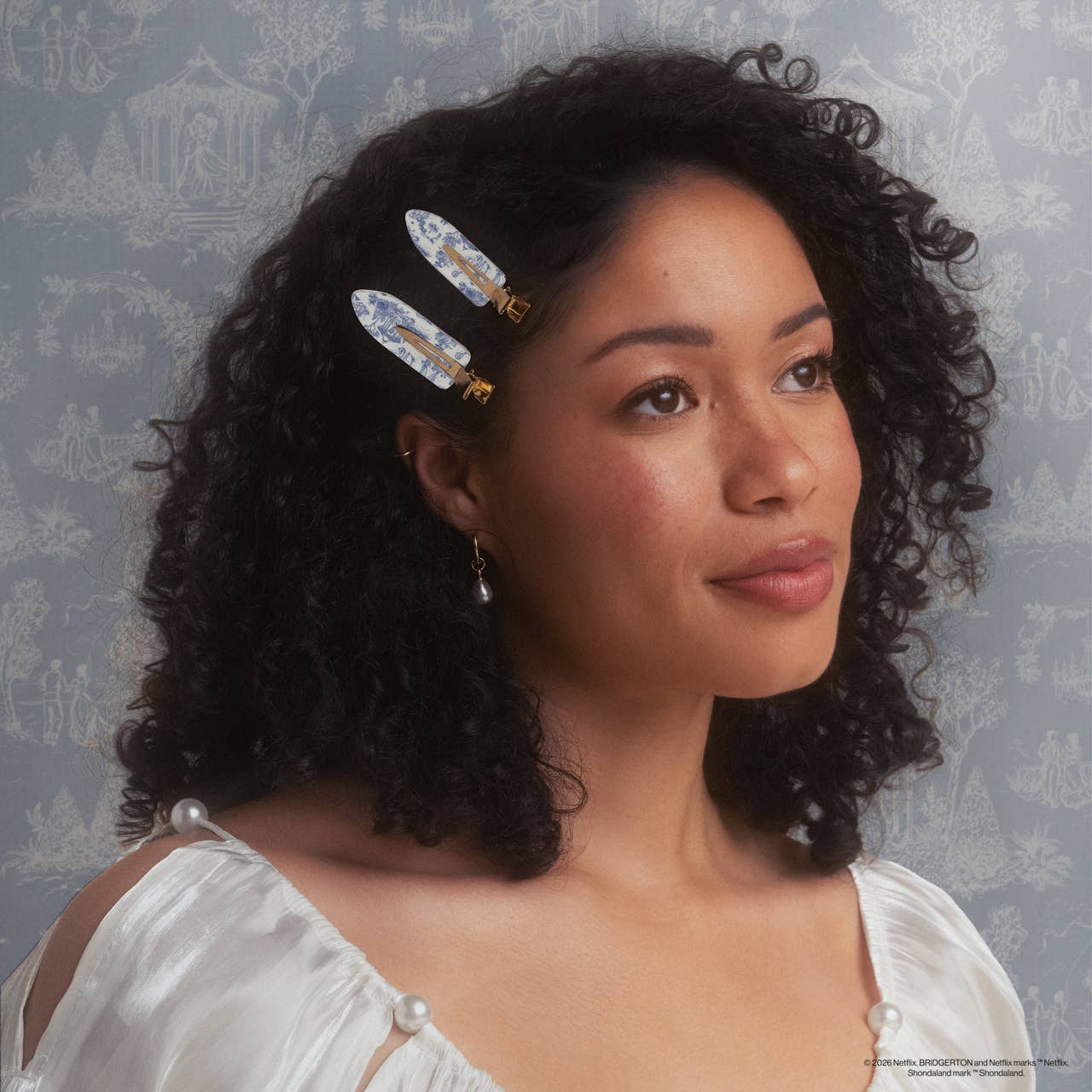 KITSCH - Bridgerton x Kitsch Creaseless Clips - Toile in Bloom