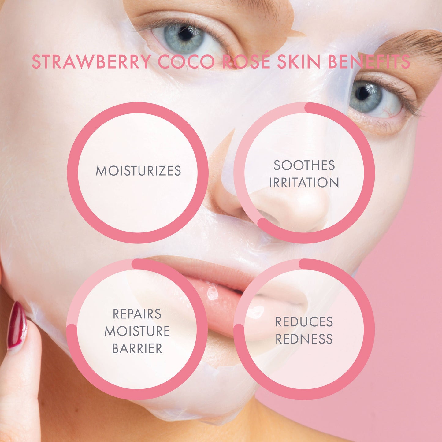 ESW BEAUTY - Strawberry Coco Rosé Soothing Biocellulose Mocktail Mask