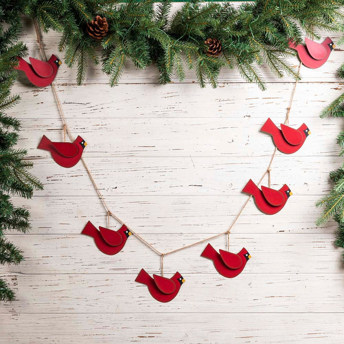 72"L Metal Christmas Cardinal Garland