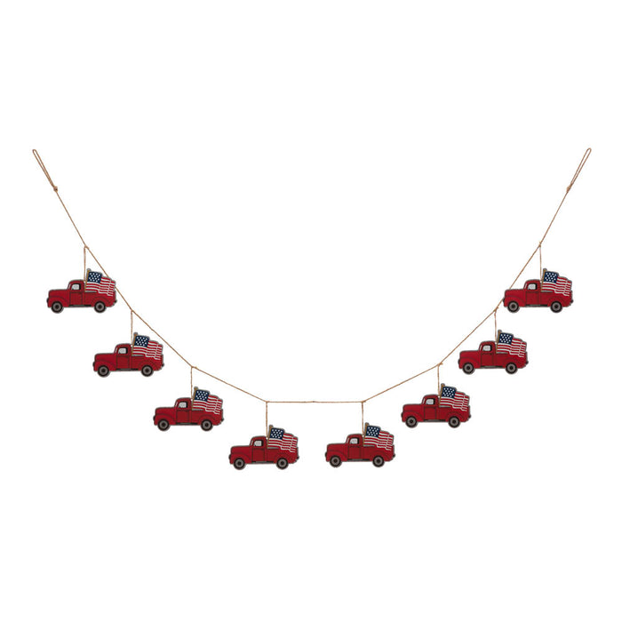 72"L Patriotic Galvanized Truck Garland
