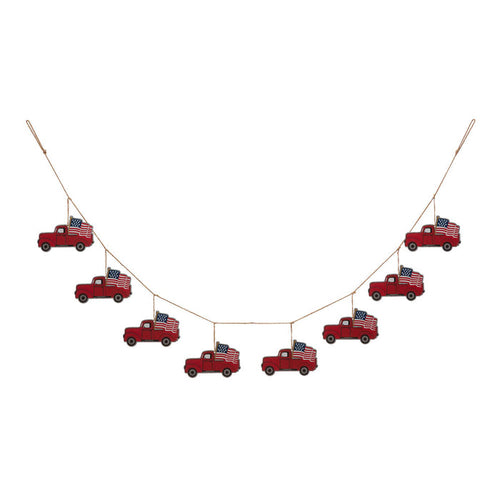 72"L Patriotic Galvanized Truck Garland