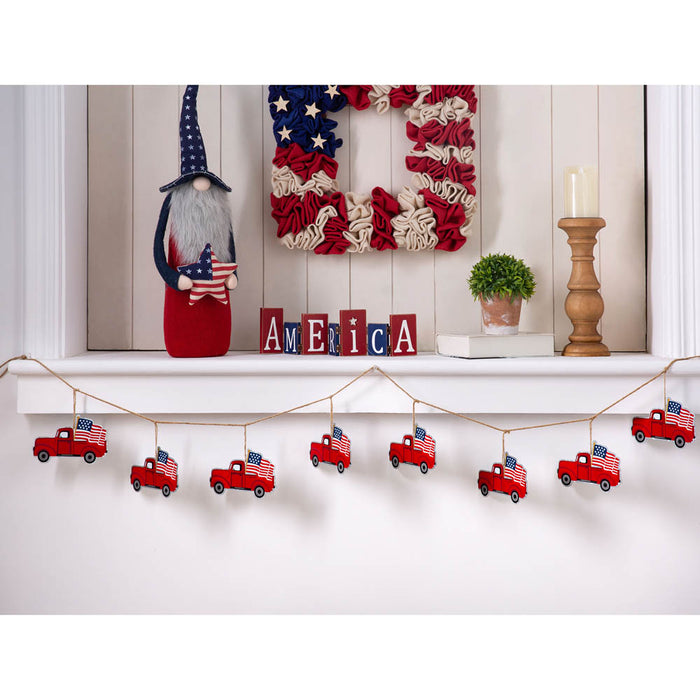 72"L Patriotic Galvanized Truck Garland