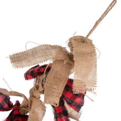72"L Red & Black Plaid Fabric/Linen Garland