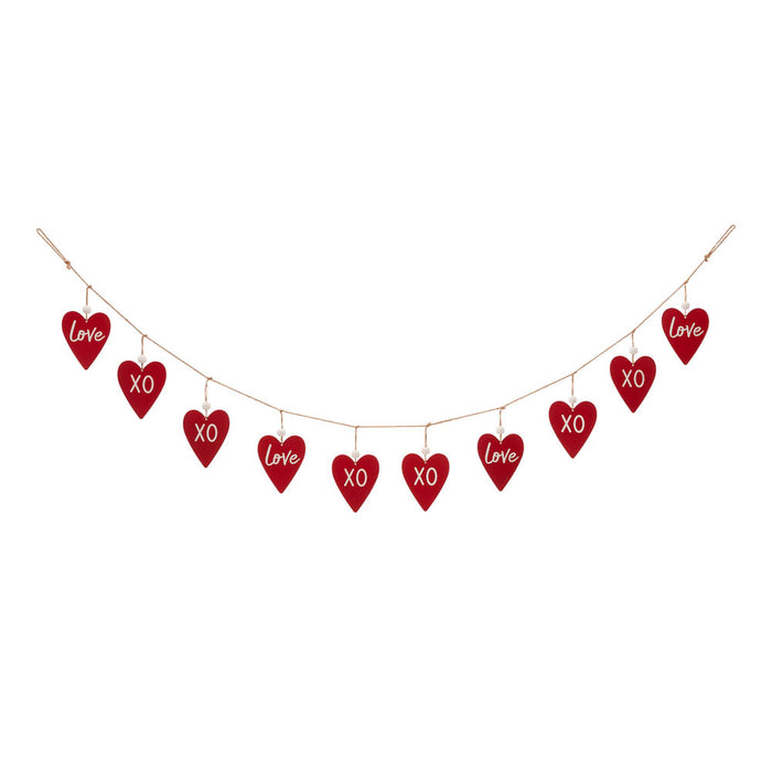 72"L Valentine's Wooden/Metal Heart Garland
