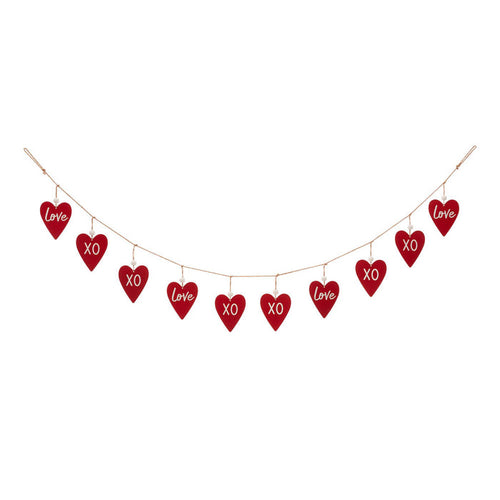 72"L Valentine's Wooden/Metal Heart Garland