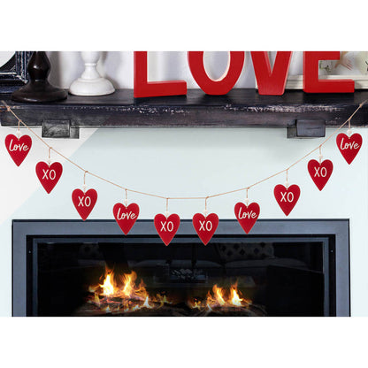 72"L Valentine's Wooden/Metal Heart Garland