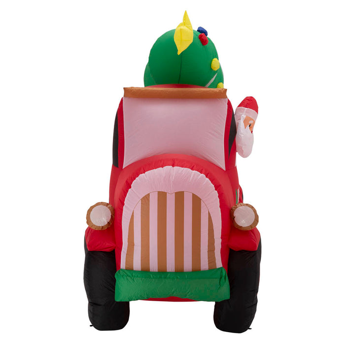 7ft Lighted Santa Claus On Pick Up Truck Inflatable Decor