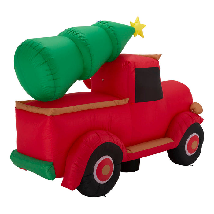 7ft Lighted Santa Claus On Pick Up Truck Inflatable Decor