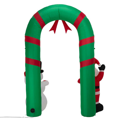 8 ft Lighted Inflatable Santa and Snowman Gate Arch