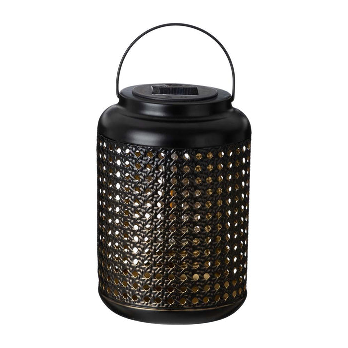 8.75"H Metal Cutout Solar Powered Outdoor Hanging Lantern